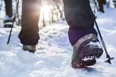 hiking in the snow