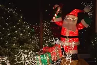 santa lights during winterfest in the smokies