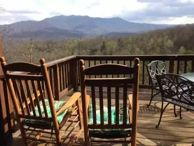 southern comfort cabin mountain view from the deck