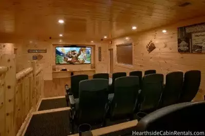 Theater room in a Gatlinburg rental cabin