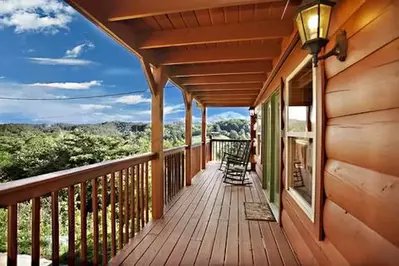 beautiful view from cabin in the smoky mountains
