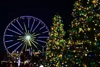Great Smoky Mountain Wheel and Christmas Trees at The Island in Pigeon Forge
