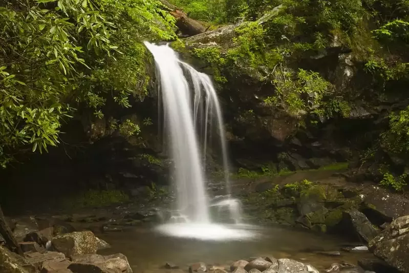 Grotto Falls in the Great Smoky Mountains.