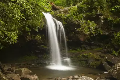 Grotto Falls in the Great Smoky Mountains.