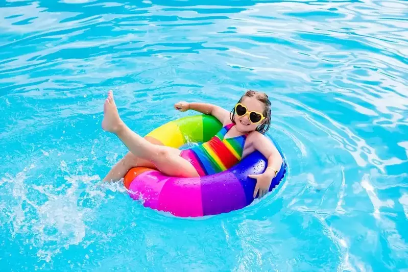 little girl swimming