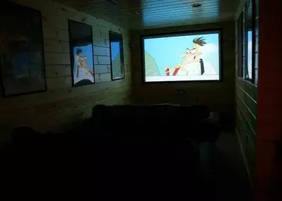 Cartoon_on_the_screen_of_one_of_our_Gatlinburg_cabins_with_theater_rooms
