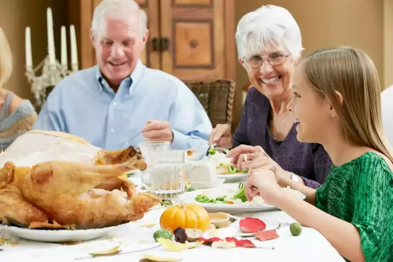 Thanksgiving dinner in cabin