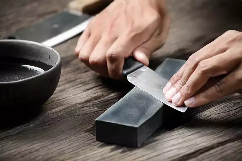 sharpening a knife