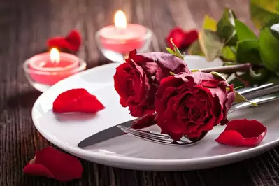 roses on a plate