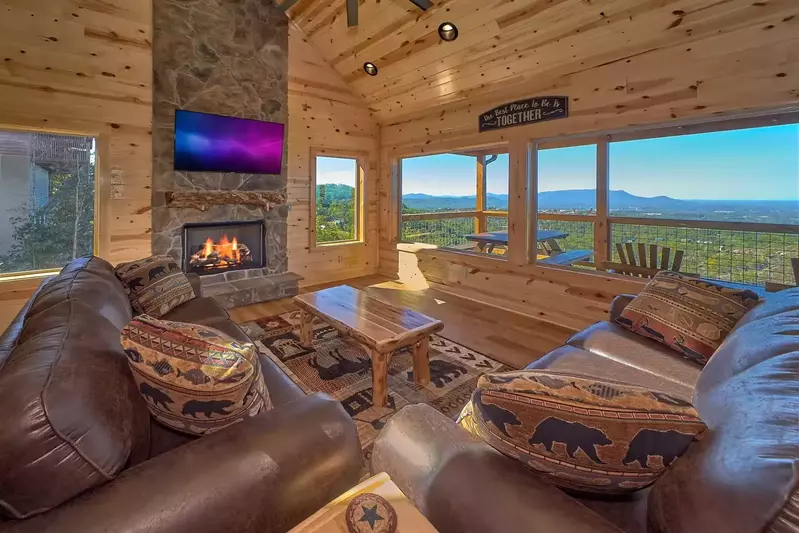 living room at cabin