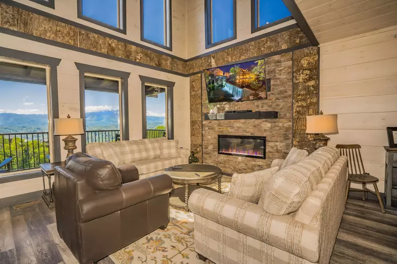 living room at cabin
