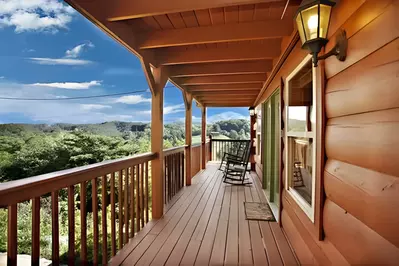 beautiful view from cabin in the smoky mountains