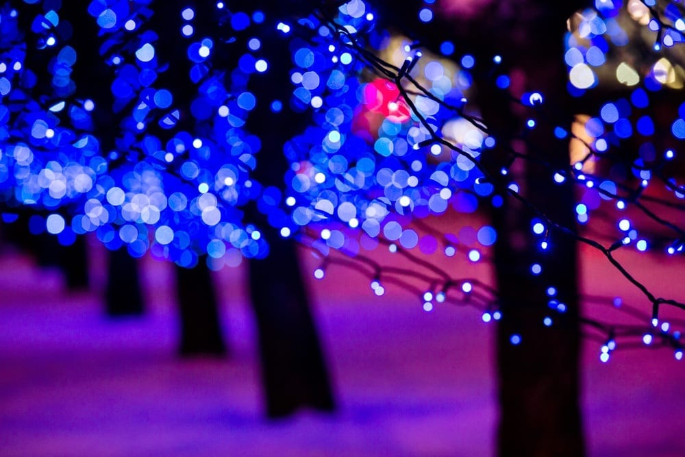 Colorful Christmas lights in Gatlinburg TN