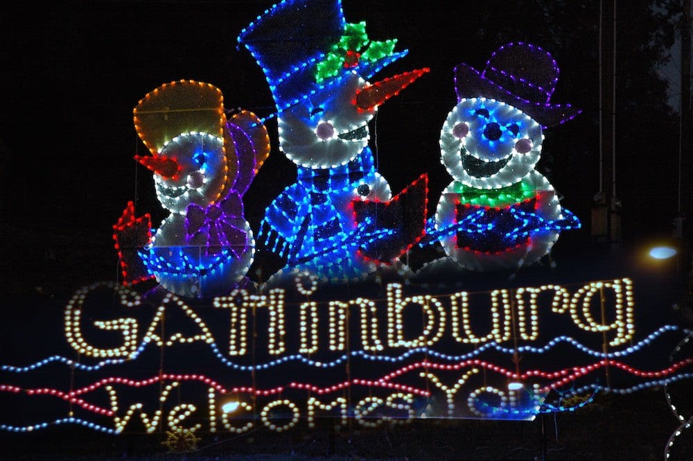 Gatlinburg Welcomes You in Christmas lights