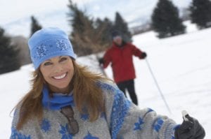 Happy_couple_cross-country_skiing_together