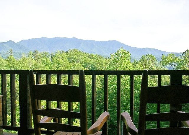 Incredible view from the porch of a Gatlinburg Cabin for Couples