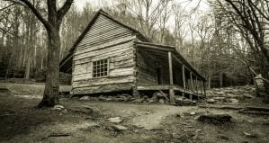 An historic cabin similar to the Walker Sisters Place.
