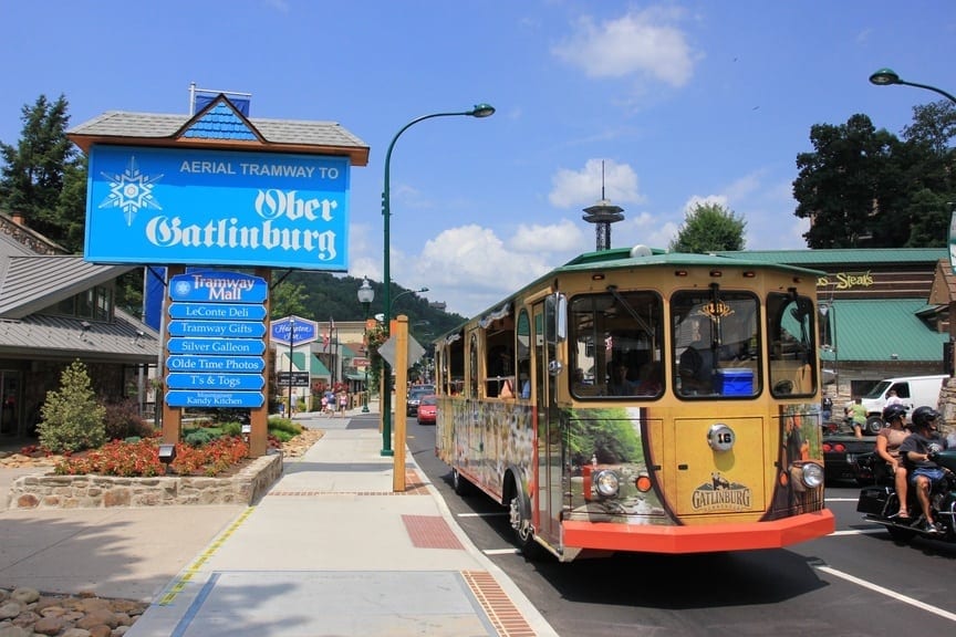 Ober Gatlinburg and a trolley
