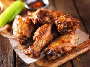 chicken wings with celery